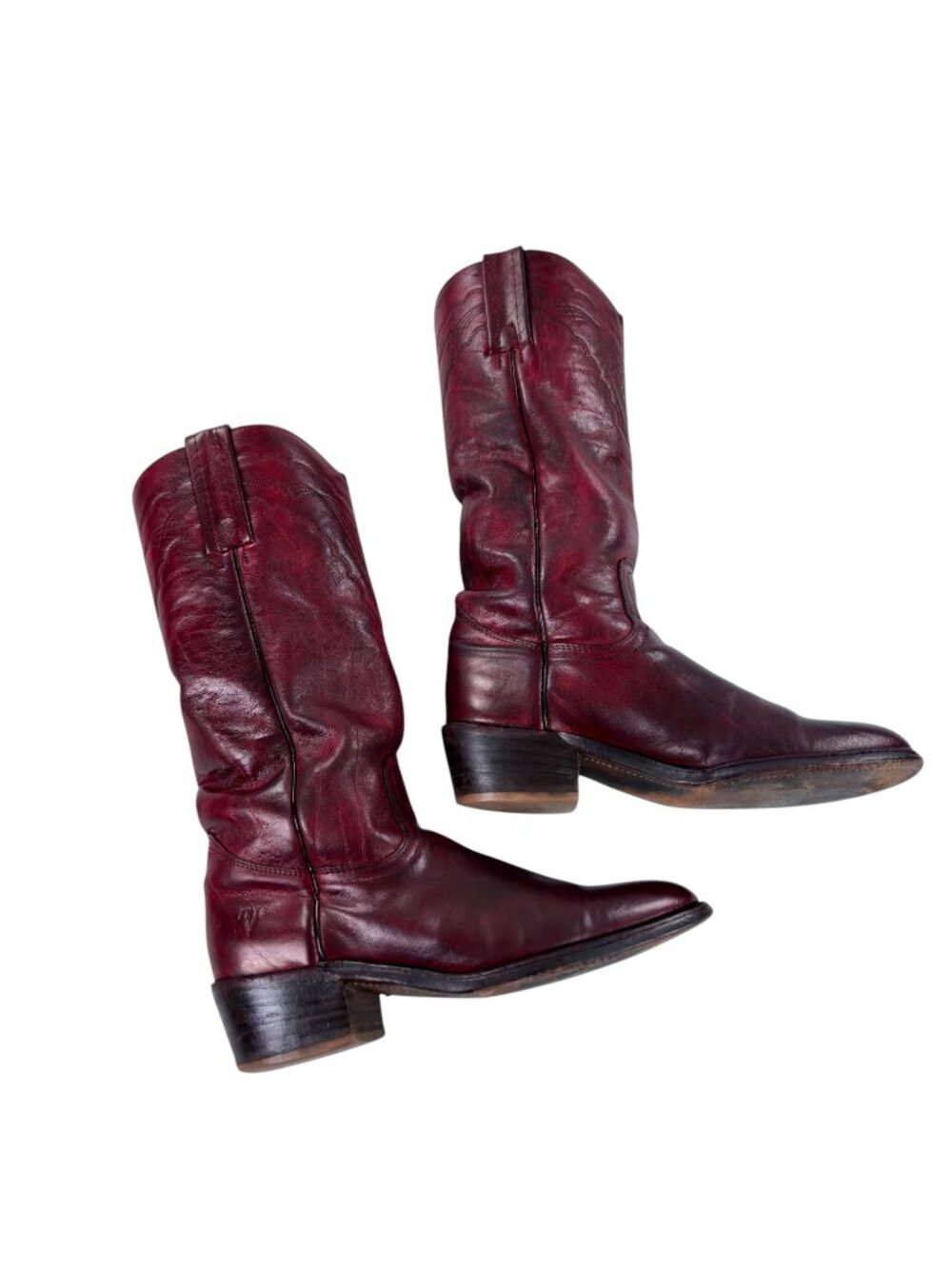 Vintage FRYE Western Cowboy Boots Womens Size 7 D Oxblood Leather